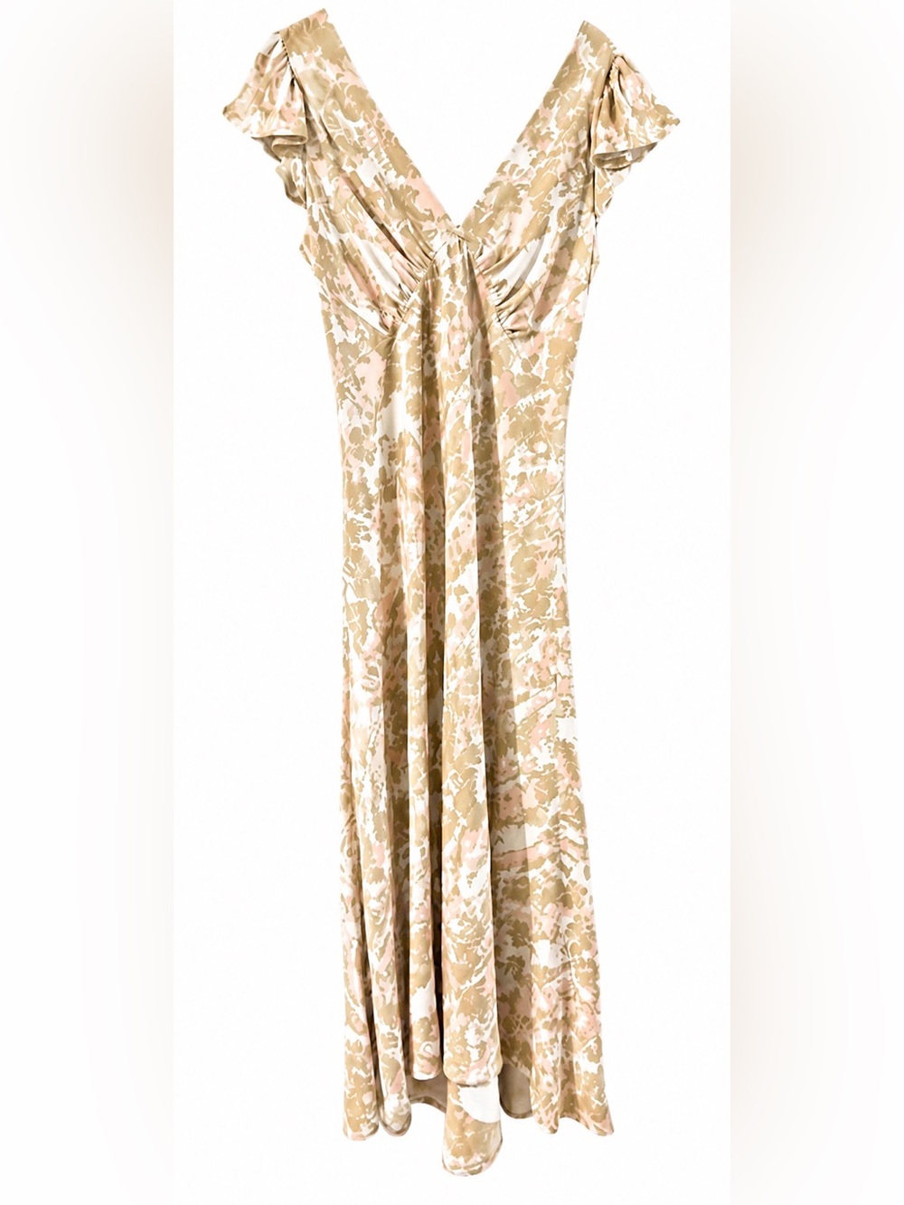 Calvin Klein Floral Flutter Sleeve Maxi Dress NWT Size 8